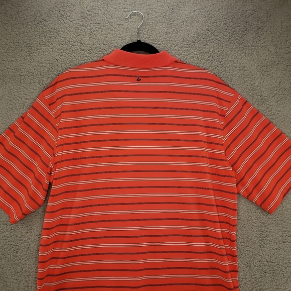 Bolle Golf Tech Pull Over Red, Blu & White Striped Polo Shirt Sz L. - Picture 8 of 10